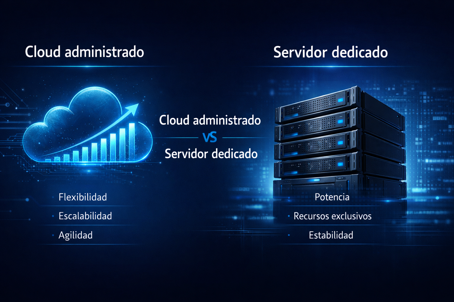 Cloud Administrado vs Servidor Dedicado: qué opción necesita tu proyecto web